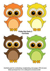 Polka Dot Owls 2 Cut-outs