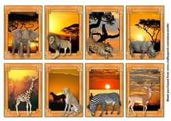 African Sunset Tags / Mini Cards