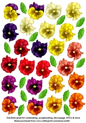 Pansy Mix 1 Collage Sheet