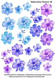 Watercolor Flowers 1B Cut-Outs