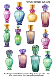 Watercolour Perfume Bottle Cut-Outs