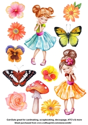 Little Ladies 1 Watercolour cut-Outs