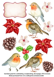 Watercolor Robin Cut-Outs