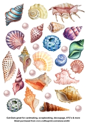 Watercolor Shell Cut Outs