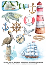 Nautical Watercolor Cut Outs