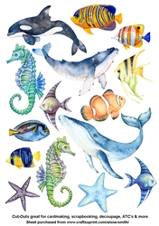 Ocean Watercolor Cut Outs