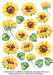 Watercolor Sunflowers Cut-Outs