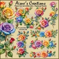 Rainbow Roses Floral Corners & Borders