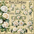 White Roses Floral Corners and Borders