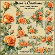 Orange Roses Floral Corners & Borders