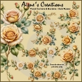 Gold Roses Floral Corners & Borders