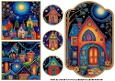 Starry Night Houses Toppers