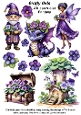 African Violets Fantasy Fussy Cuts Collage Sheet