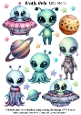 Little Alien Fussy Cuts Collage Sheet