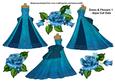 Dress & Flowers 1 - Aqua Cut Outs