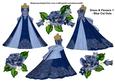 Dress & Flowers 1 - Blue Cut Outs
