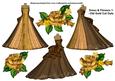Dress & Flowers 1 - Old Gold Cut Outs