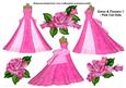 Dress & Flowers 1 - Pink Cut Outs