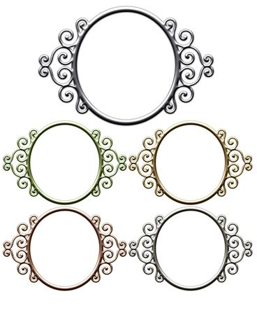 Princess Matallic Frames Set 5 - Png