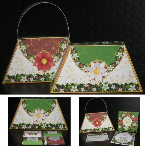 Christmas Star - Poinsettia Purse, TeaBag and Mini Wrappers