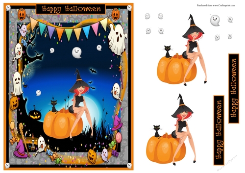 Halloween Witch greeting card