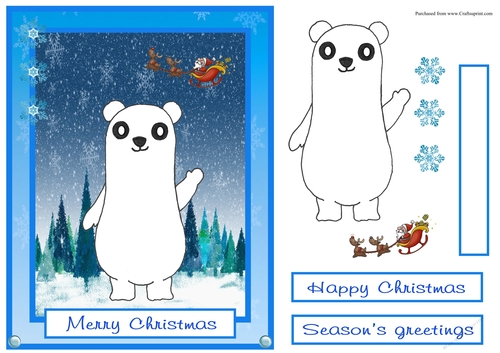 Cute Polar bear Christmas greeting card