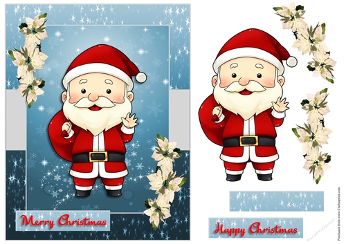 Christmas greeting card with Santa Claus