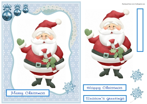 Merry Christmas greeting card with Santa Claus