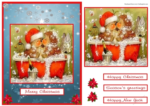 Happy Christmas greeting card with cute hedgehogs