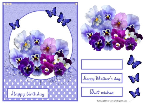 Happy birthday greeting card with flowers