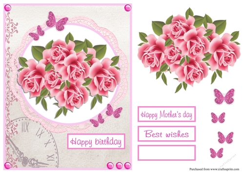 Floral birthday greeting card