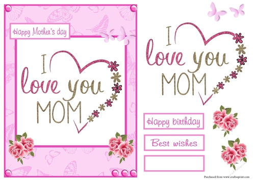 I love you Mom greeting card