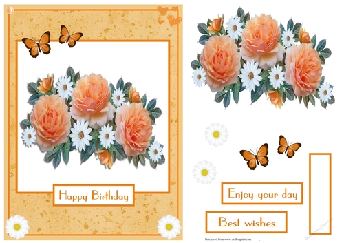 Birthday greeting card with flowers