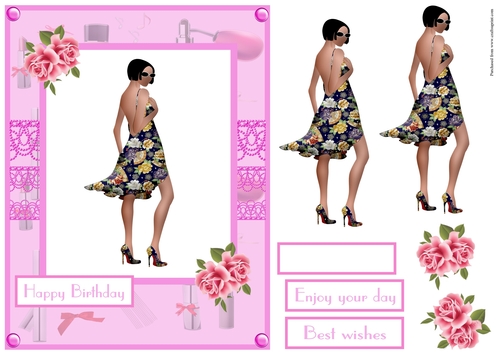 Birthday female greeting card
