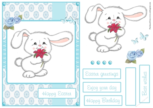 Easter greeting card with a cute Bunny