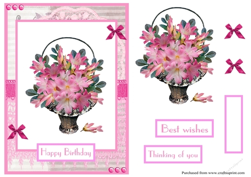 Birthday greeting card with Lilium flowers