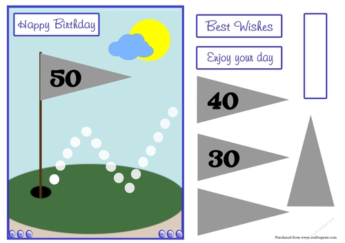 Golf Hole Male Birthday Greeting Card
