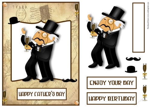 Fathers day greeting card with gentleman image