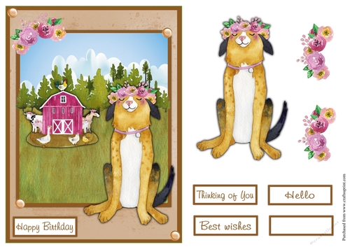 Countryside birthday greeting card