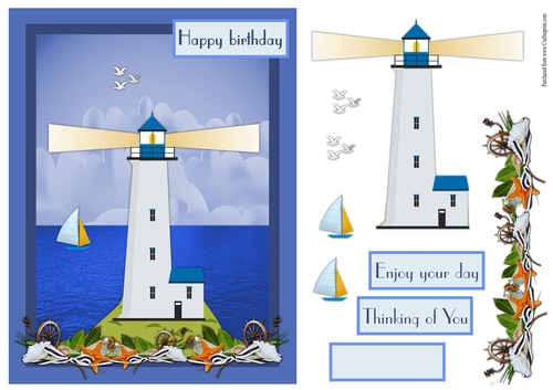 Lighthouse birthday greeting card