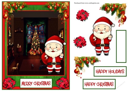 Christmas greeting card with Santa Claus 
