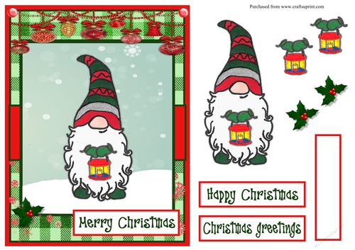 Nordic Gnome Christmas greeting card