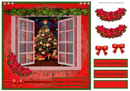 Christmas greeting card with Christmas Tree 