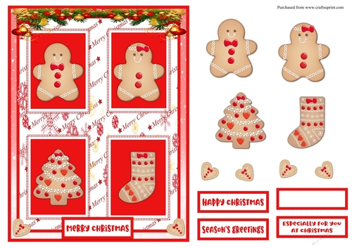 Gingerbreads Christmas greeting card