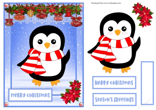 Cute Penguin Christmas greeting card