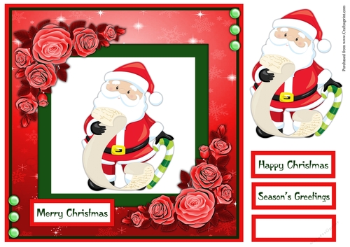 Square Christmas greeting card with Santa Claus