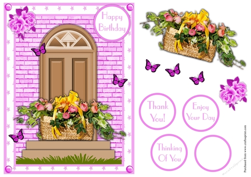 Birthday greeting card with flowers