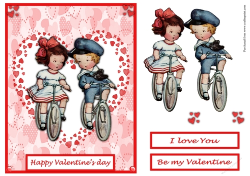 Valentines day greeting card with cute couple