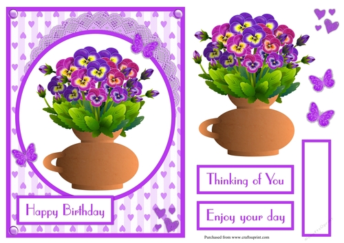 Floral birthday greeting card