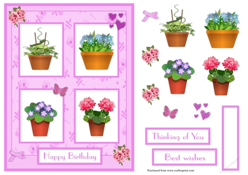 Birthday floral greeting card 
